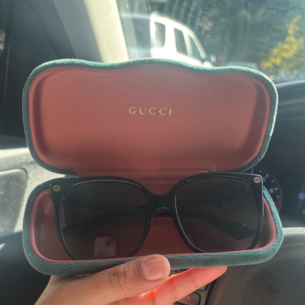 Gucci Black Sunglasses with Green Case